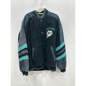 Men's Black and Teal Varsity Jacket